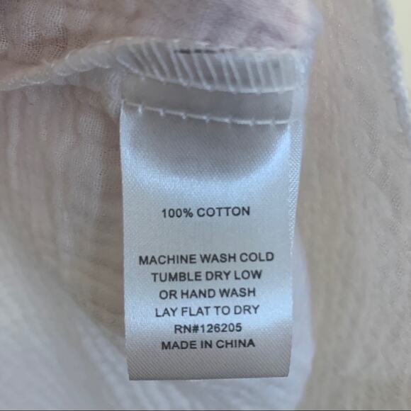 Just Living White Gauzy Short Sleeve Ruffle Top 100% Cotton Small - Picture 8 of 10